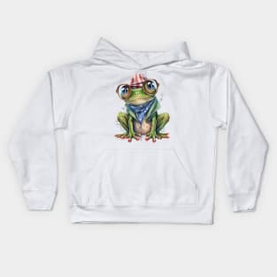 4th of July Frog #4 Kids Hoodie